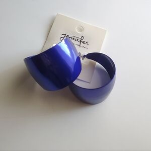 Vibrant Blue Hoop Earrings